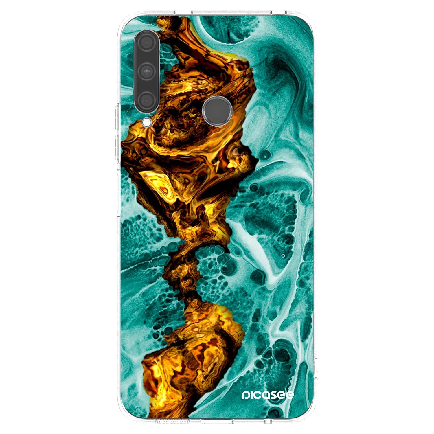 Picasee silikonska prozirna maskica za Huawei P40 Lite E - Goldsky