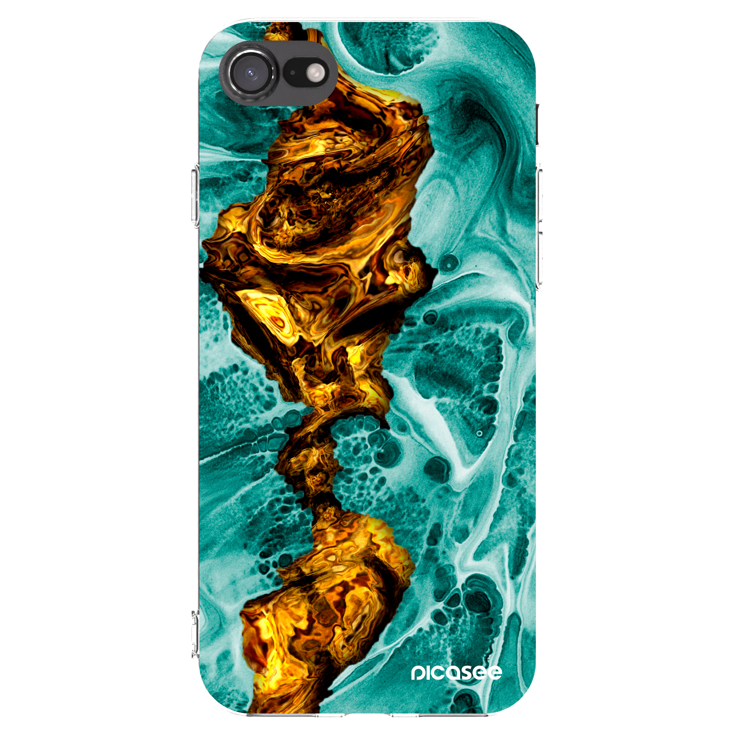 Picasee silikonska prozirna maskica za Apple iPhone SE 2020 - Goldsky