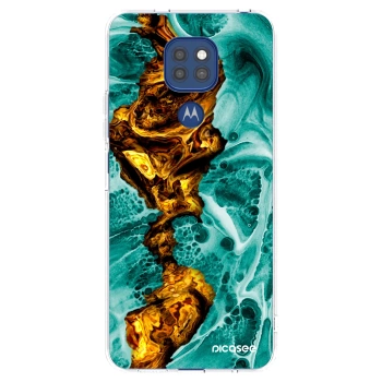 Picasee silikonska prozirna maskica za Motorola Moto G9 Play - Goldsky