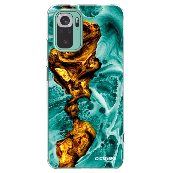 Picasee silikonska prozirna maskica za Xiaomi Redmi Note 10 Pro - Goldsky