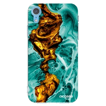 Picasee silikonska prozirna maskica za Apple iPhone XR - Goldsky