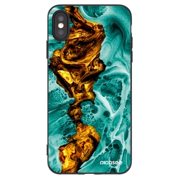 Picasee crna silikonska maskica za Apple iPhone XS Max - Goldsky