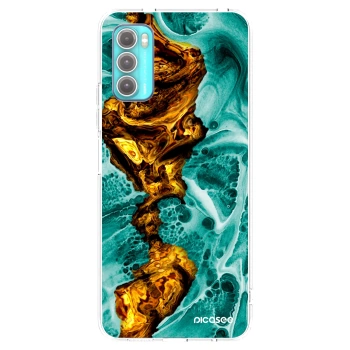 Picasee silikonska prozirna maskica za Motorola Moto G60 - Goldsky