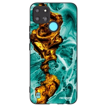 Picasee crna silikonska maskica za Realme C21Y - Goldsky