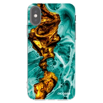 Picasee silikonska prozirna maskica za Apple iPhone X/XS - Goldsky