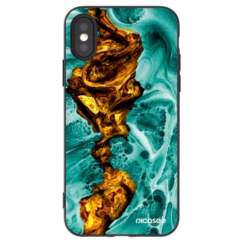 Picasee crna silikonska maskica za Apple iPhone X/XS - Goldsky