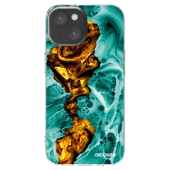 Picasee silikonska prozirna maskica za Apple iPhone 15 - Goldsky