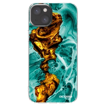 Picasee silikonska prozirna maskica za Apple iPhone 15 Plus - Goldsky