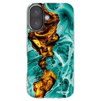 Picasee silikonska prozirna maskica za Apple iPhone 16 - Goldsky