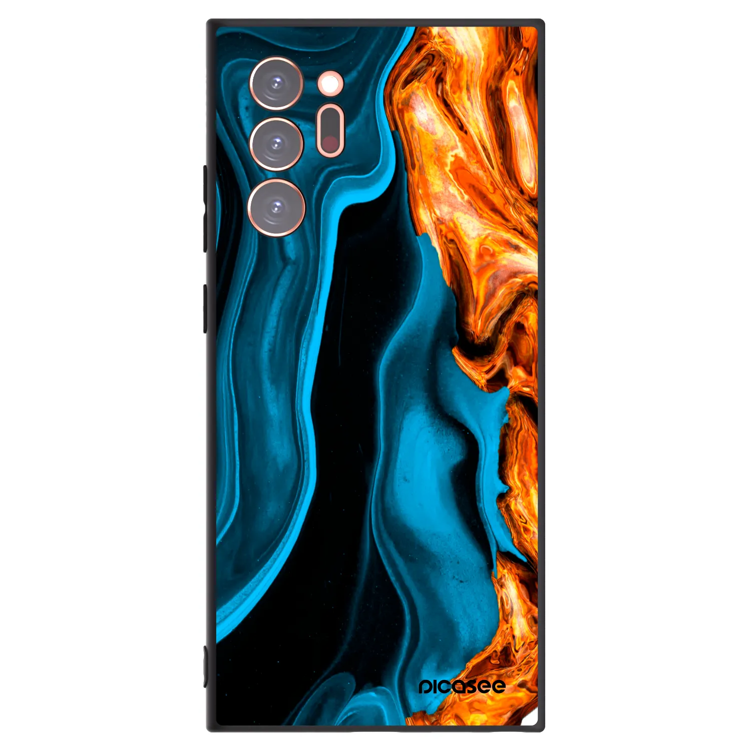 Picasee crna silikonska maskica za Samsung Galaxy Note 20 Ultra - Gold blue