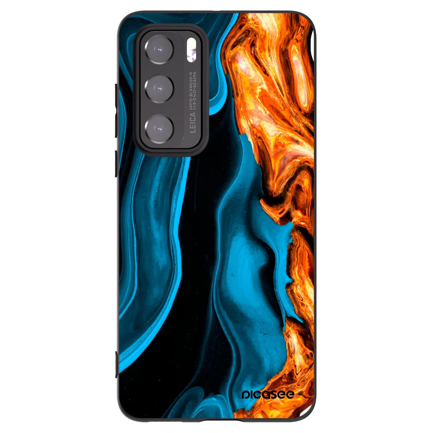 Picasee crna silikonska maskica za Huawei P40 - Gold blue