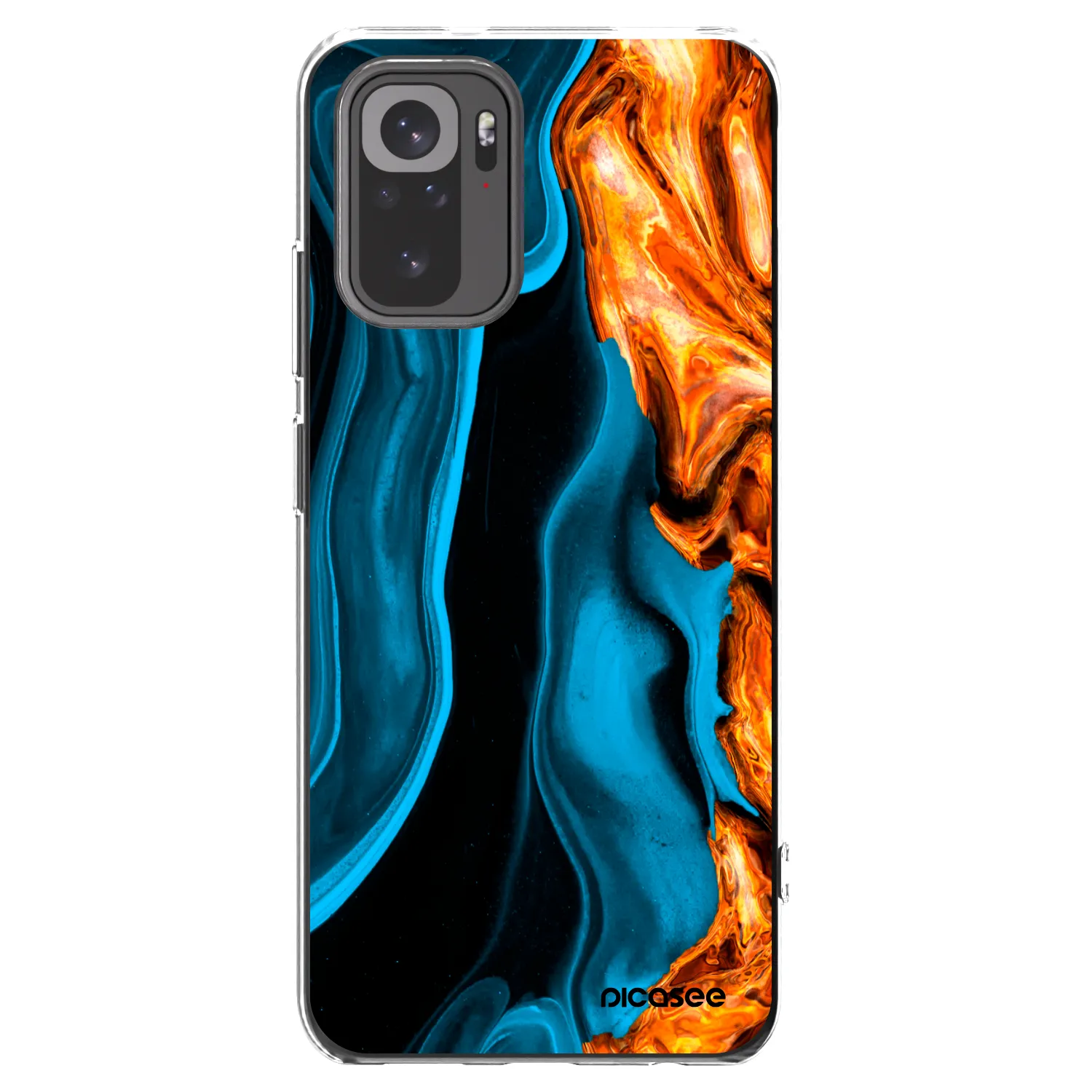 Picasee silikonska prozirna maskica za Xiaomi Redmi Note 10 - Gold blue