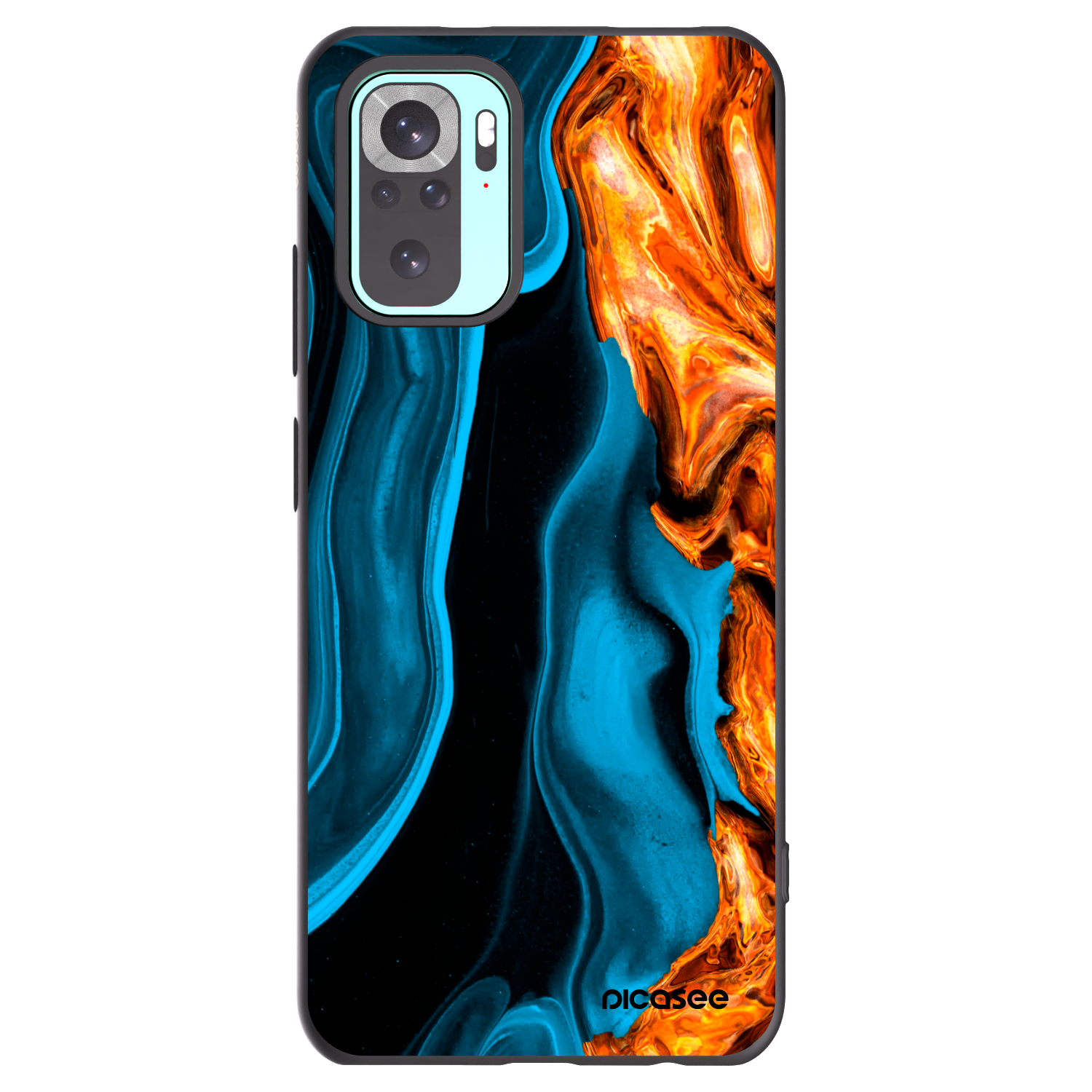 Picasee crna silikonska maskica za Xiaomi Redmi Note 10 Pro - Gold blue