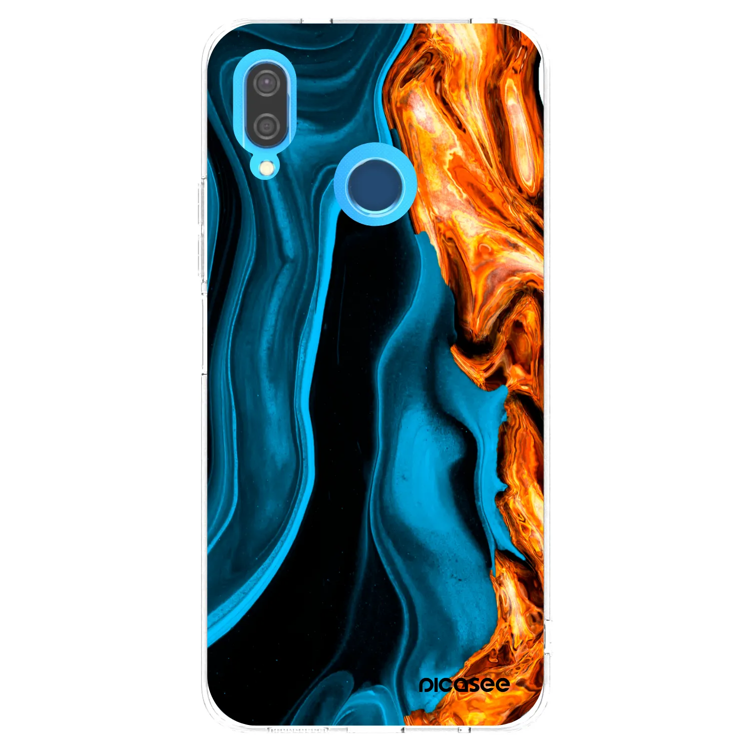 Picasee silikonska prozirna maskica za Huawei P20 Lite - Gold blue