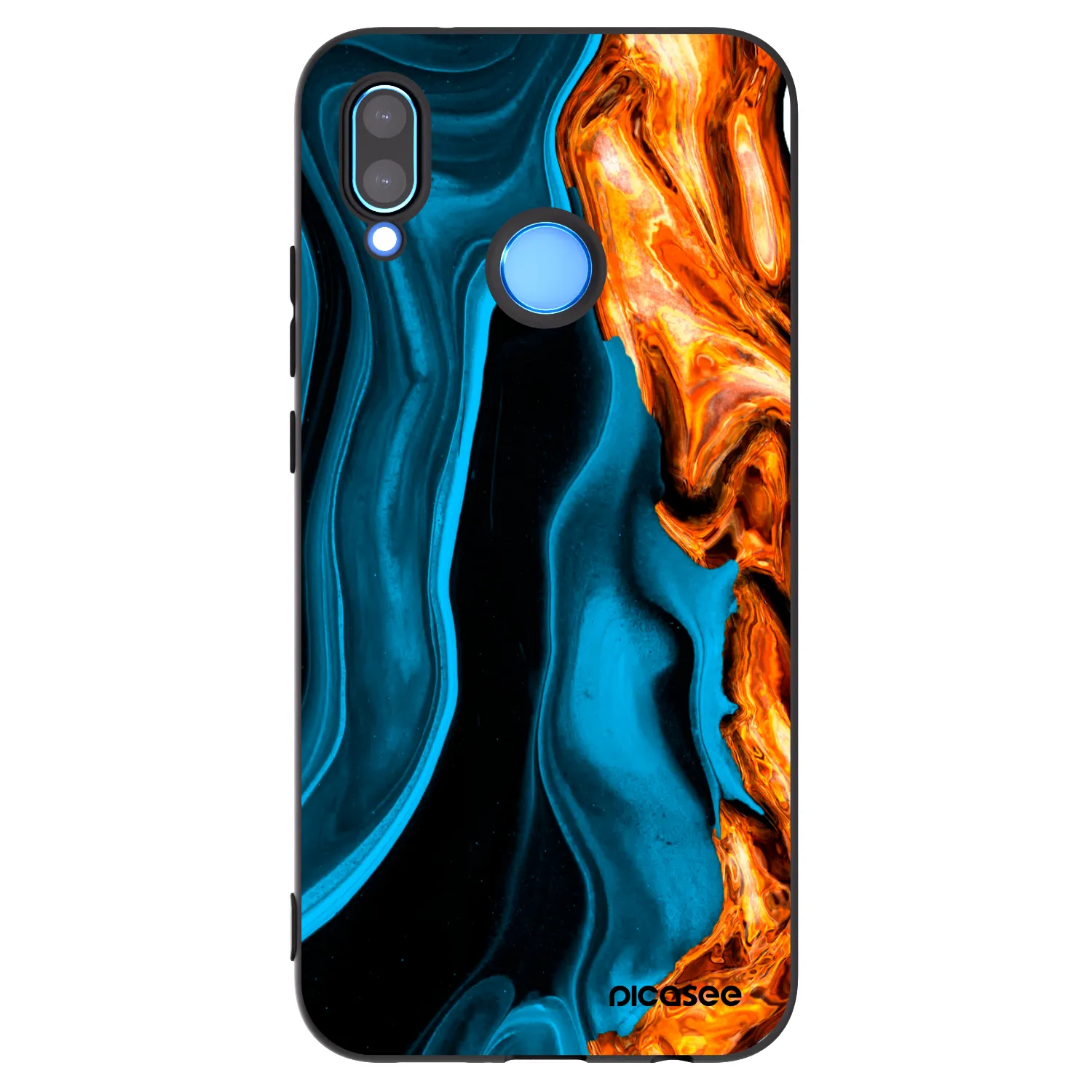 Picasee crna silikonska maskica za Huawei P20 Lite - Gold blue