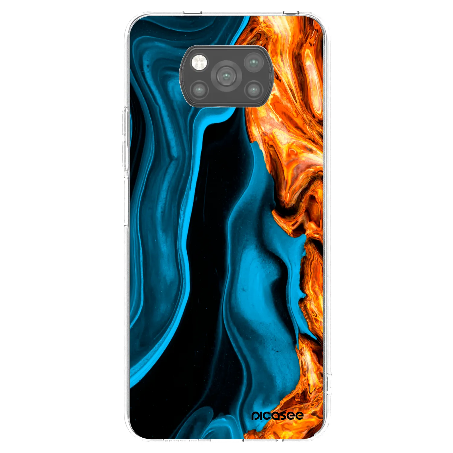 Picasee crna silikonska maskica za Xiaomi Poco X3 Pro - Gold blue