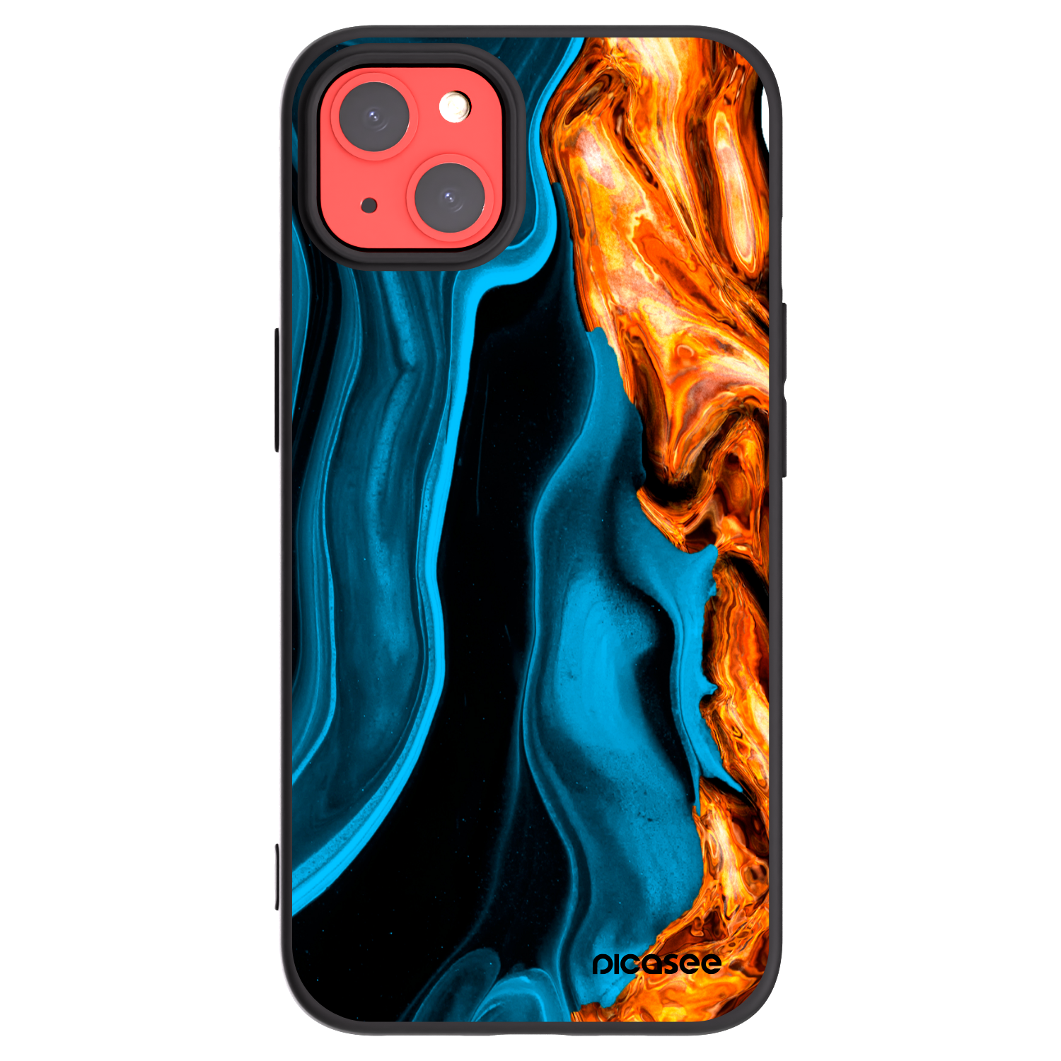 Picasee crna silikonska maskica za Apple iPhone 13 - Gold blue