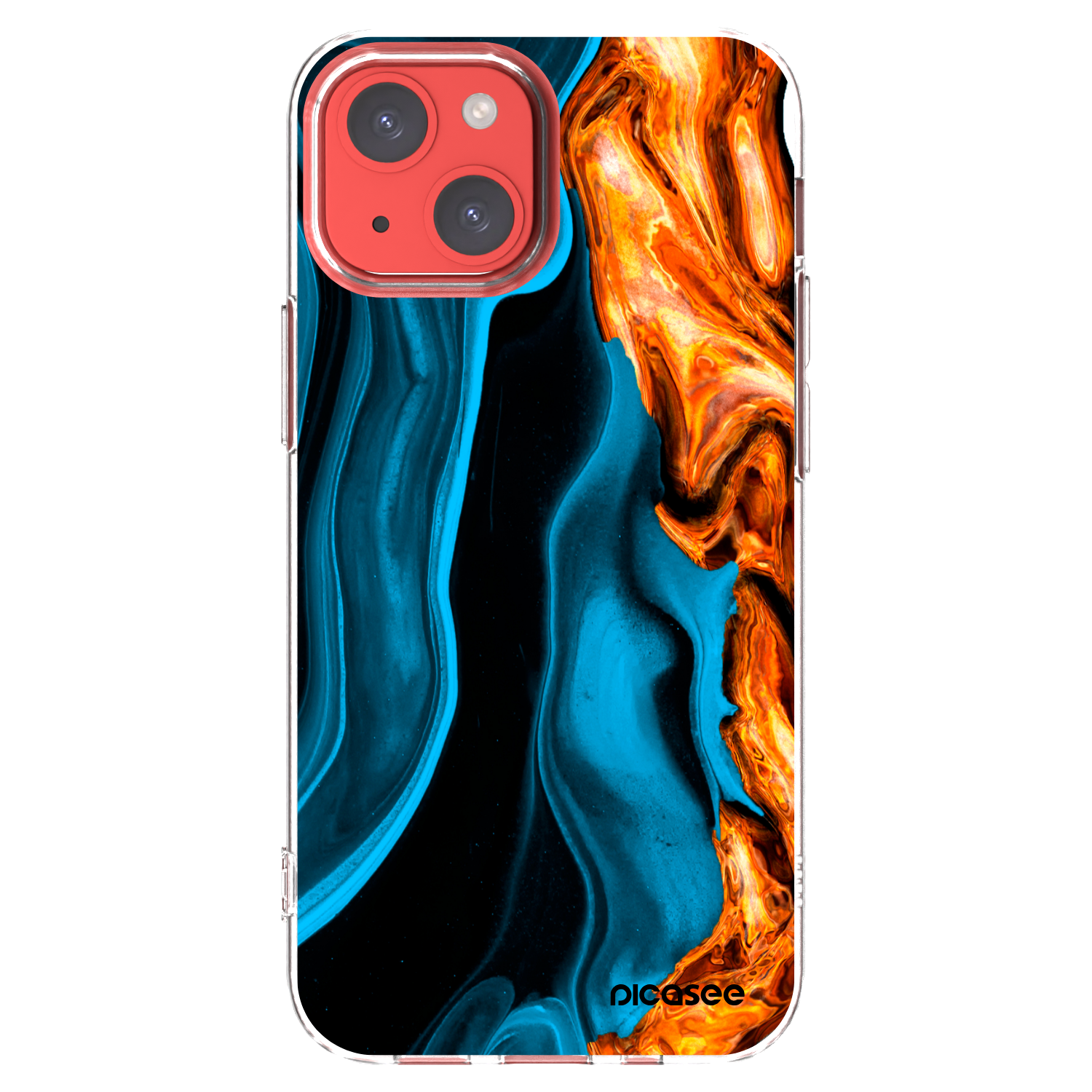 Picasee silikonska prozirna maskica za Apple iPhone 13 mini - Gold blue