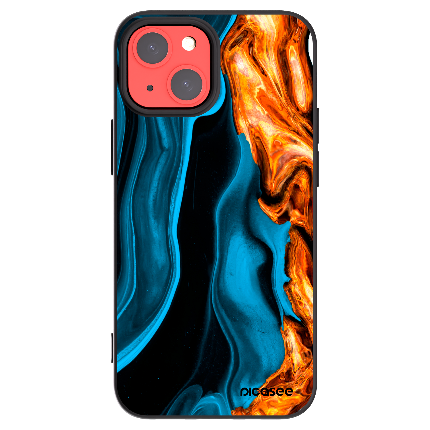 Picasee crna silikonska maskica za Apple iPhone 13 mini - Gold blue