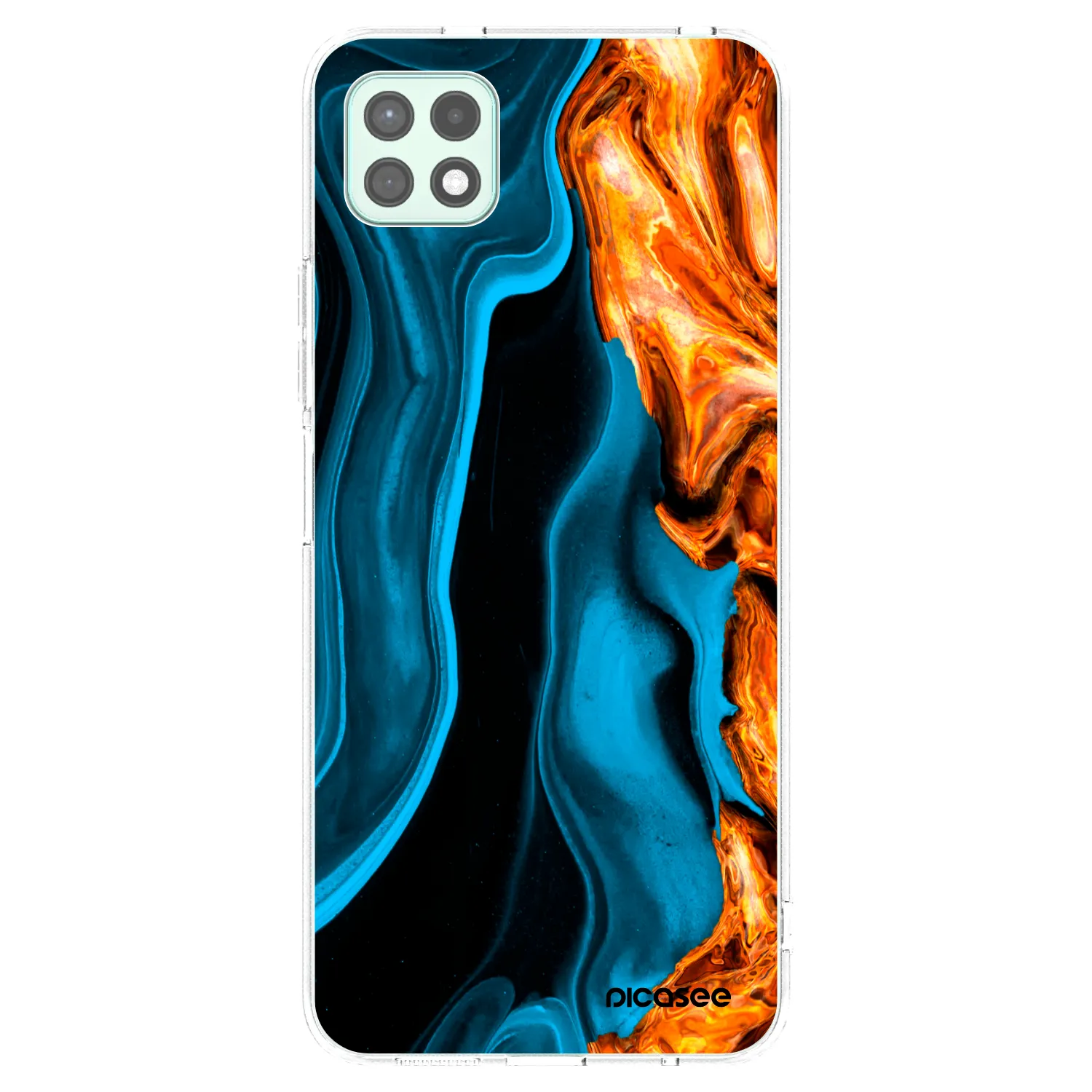 Picasee silikonska prozirna maskica za Samsung Galaxy A22 A226B 5G - Gold blue