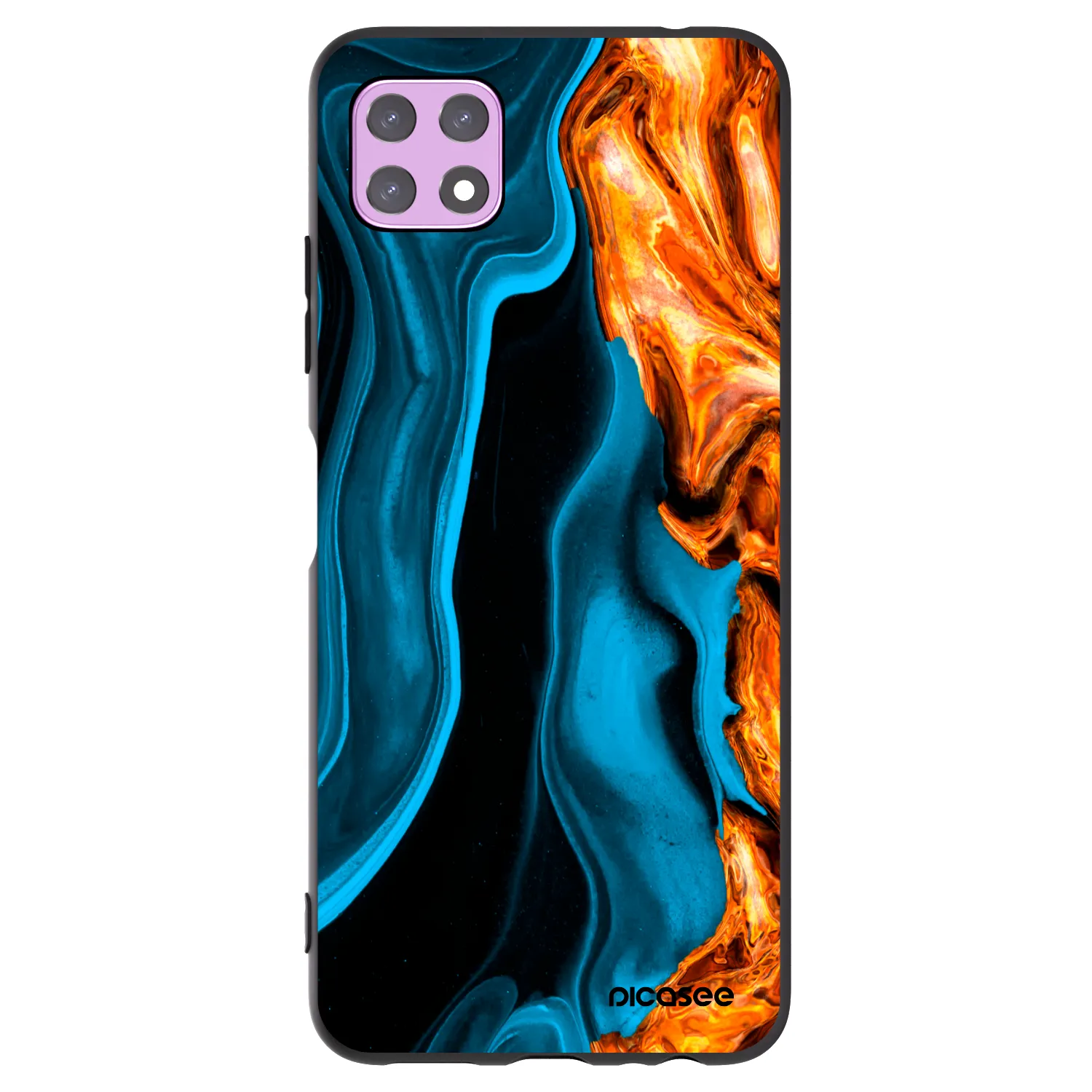 Picasee crna silikonska maskica za Samsung Galaxy A22 A226B 5G - Gold blue