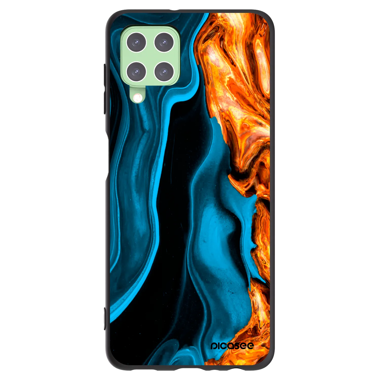 Picasee crna silikonska maskica za Samsung Galaxy A22 A225F 4G - Gold blue