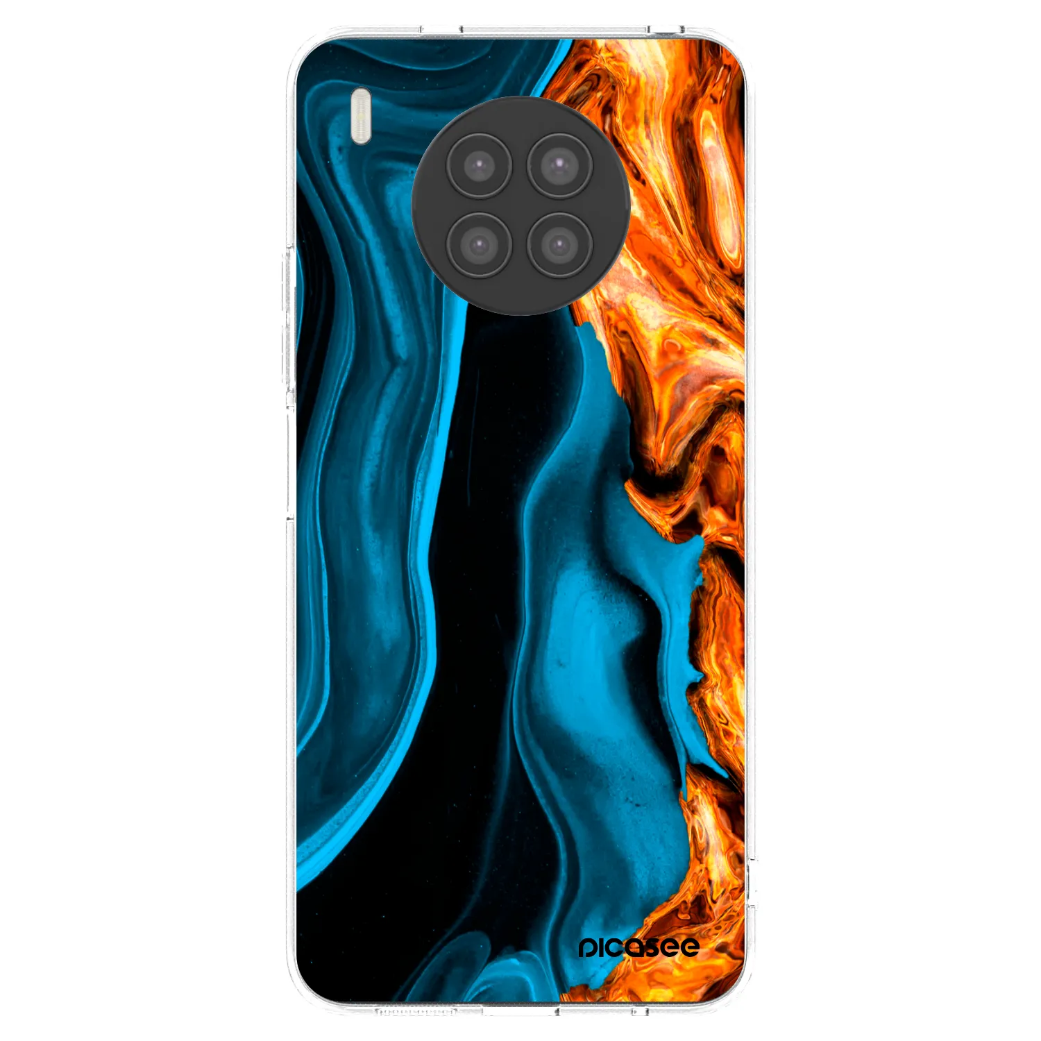 Picasee silikonska prozirna maskica za Huawei Nova 8i - Gold blue