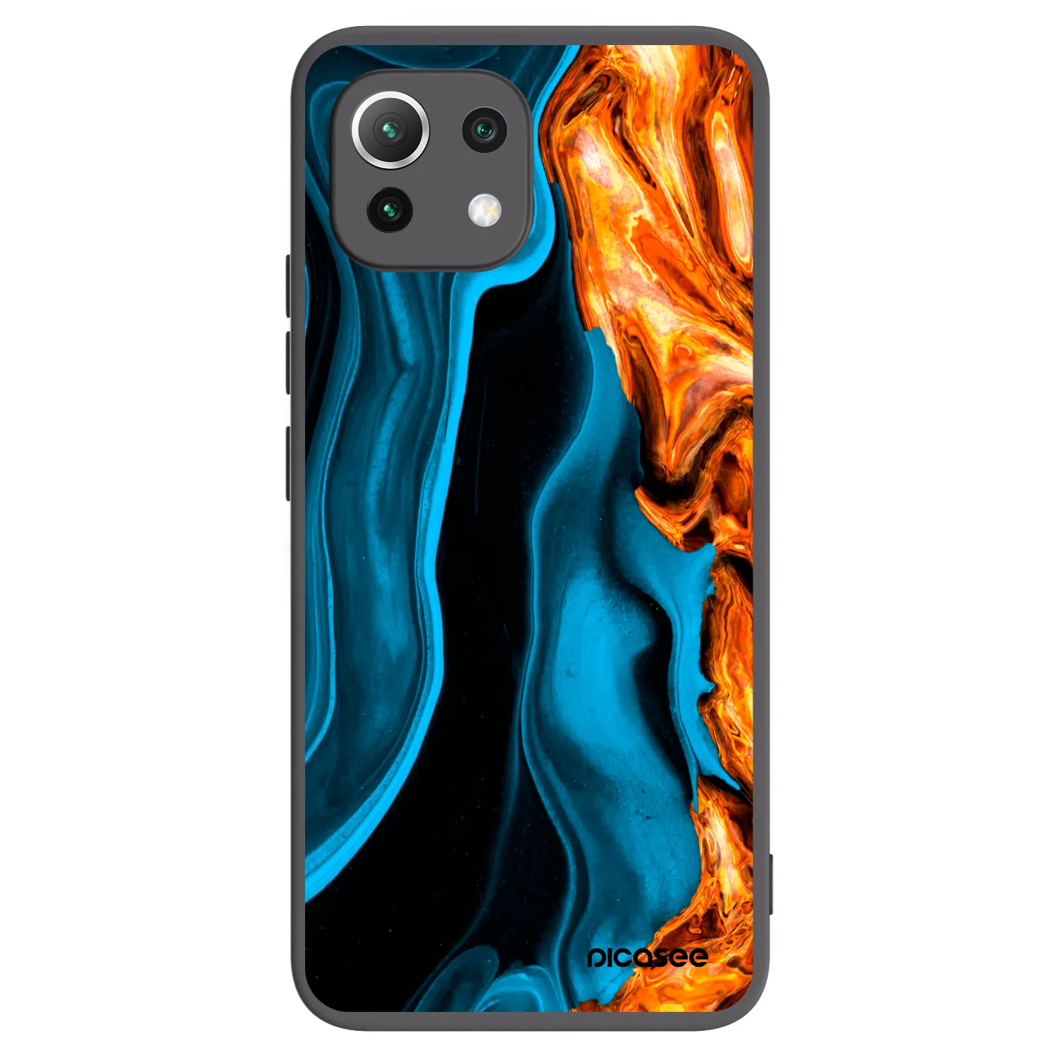 Picasee crna silikonska maskica za Xiaomi 11 Lite 5G NE - Gold blue