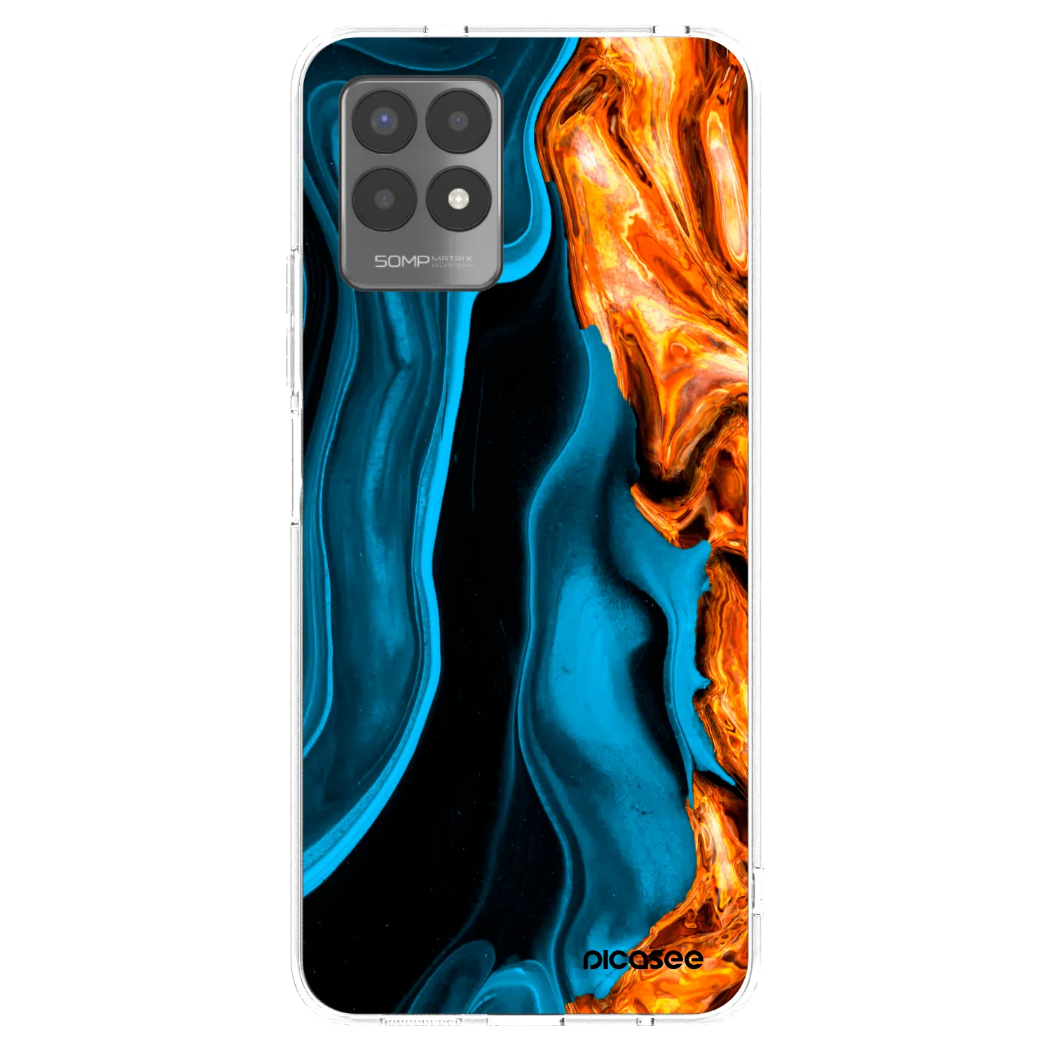 Picasee silikonska prozirna maskica za Realme 8i - Gold blue