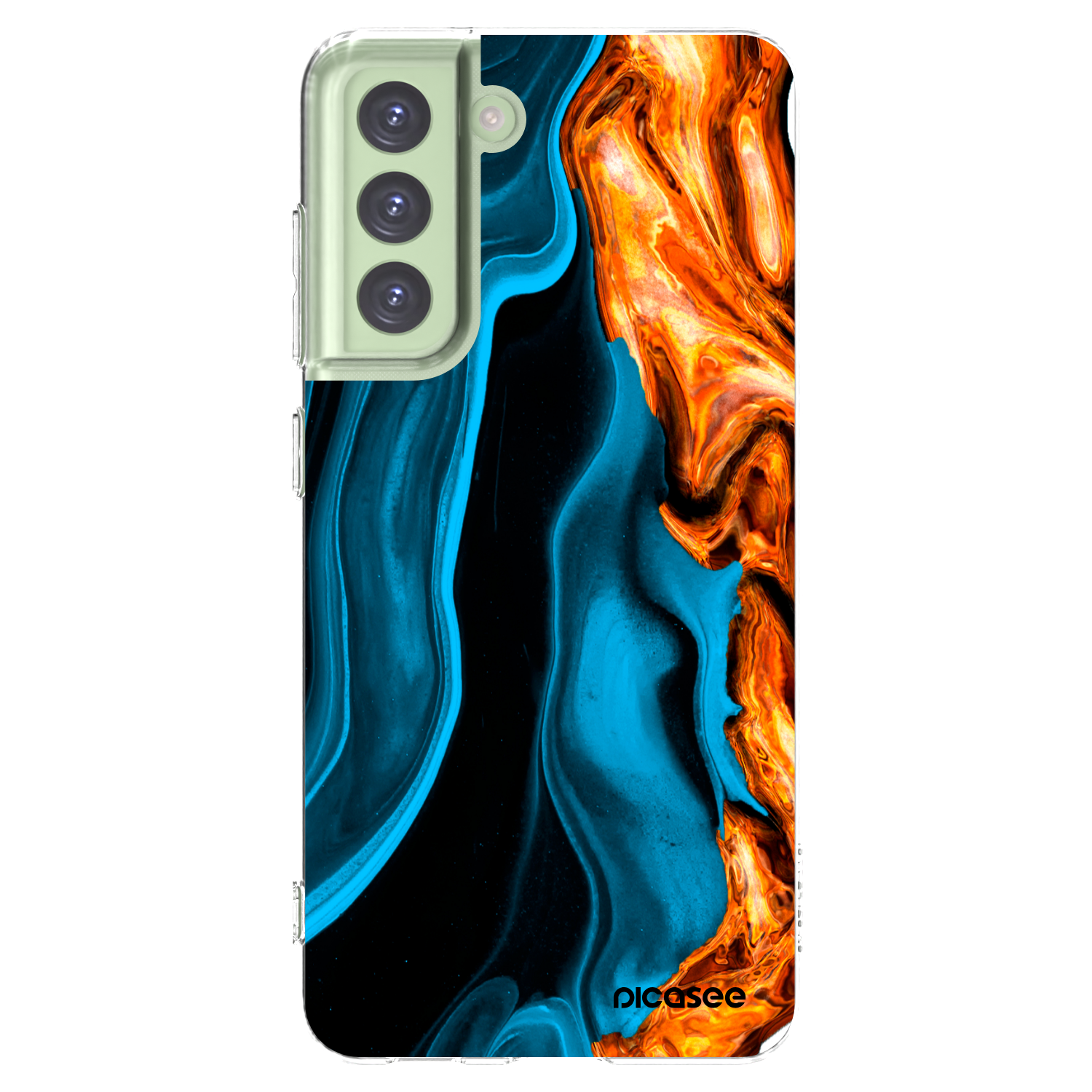 Picasee silikonska prozirna maskica za Samsung Galaxy S21 FE 5G - Gold blue