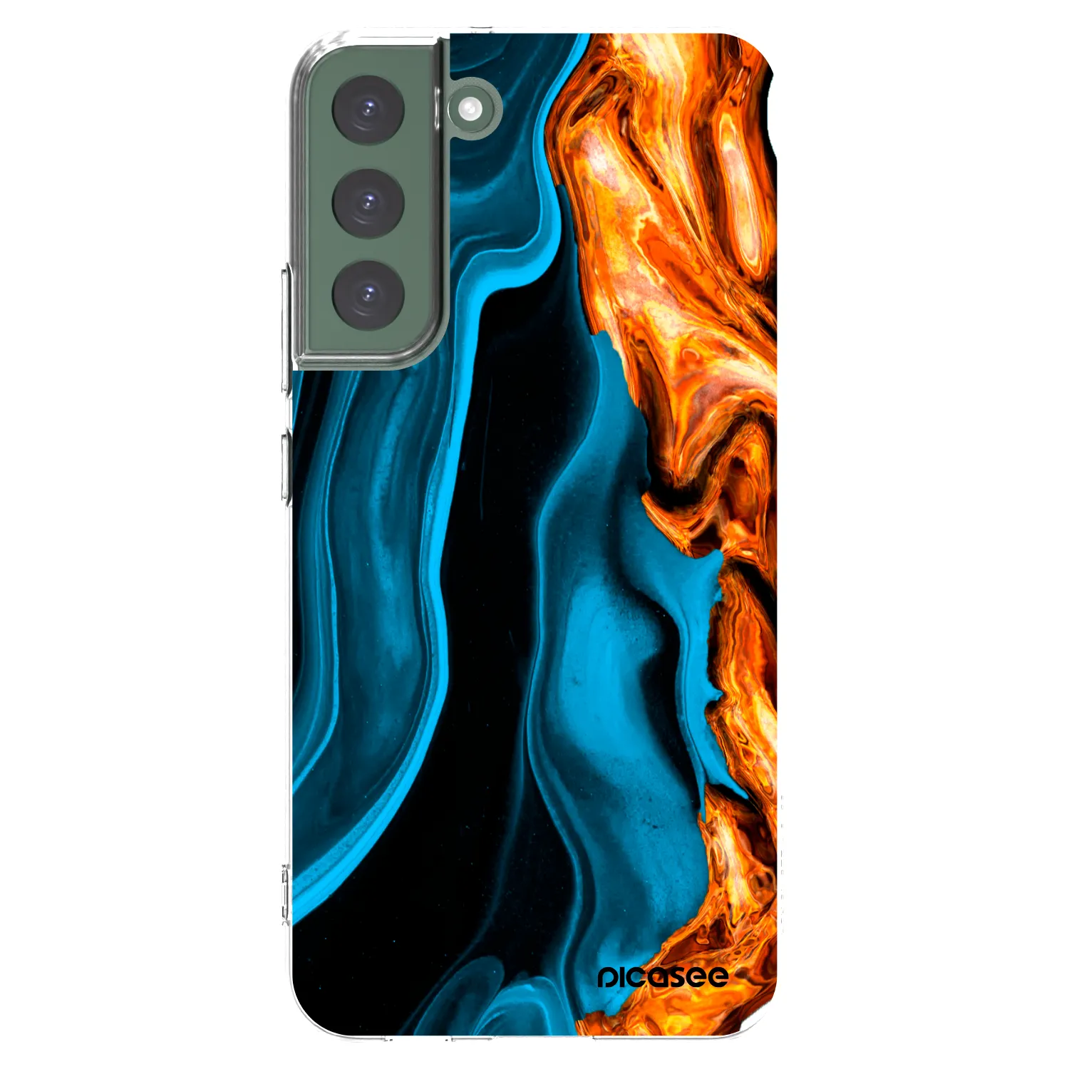 Picasee silikonska prozirna maskica za Samsung Galaxy S22+ 5G - Gold blue