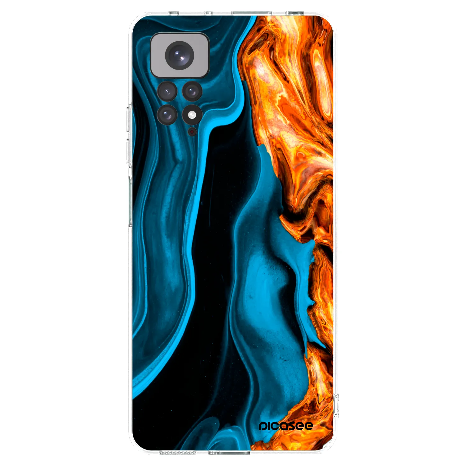 Picasee silikonska prozirna maskica za Xiaomi Redmi Note 11S 4G - Gold blue