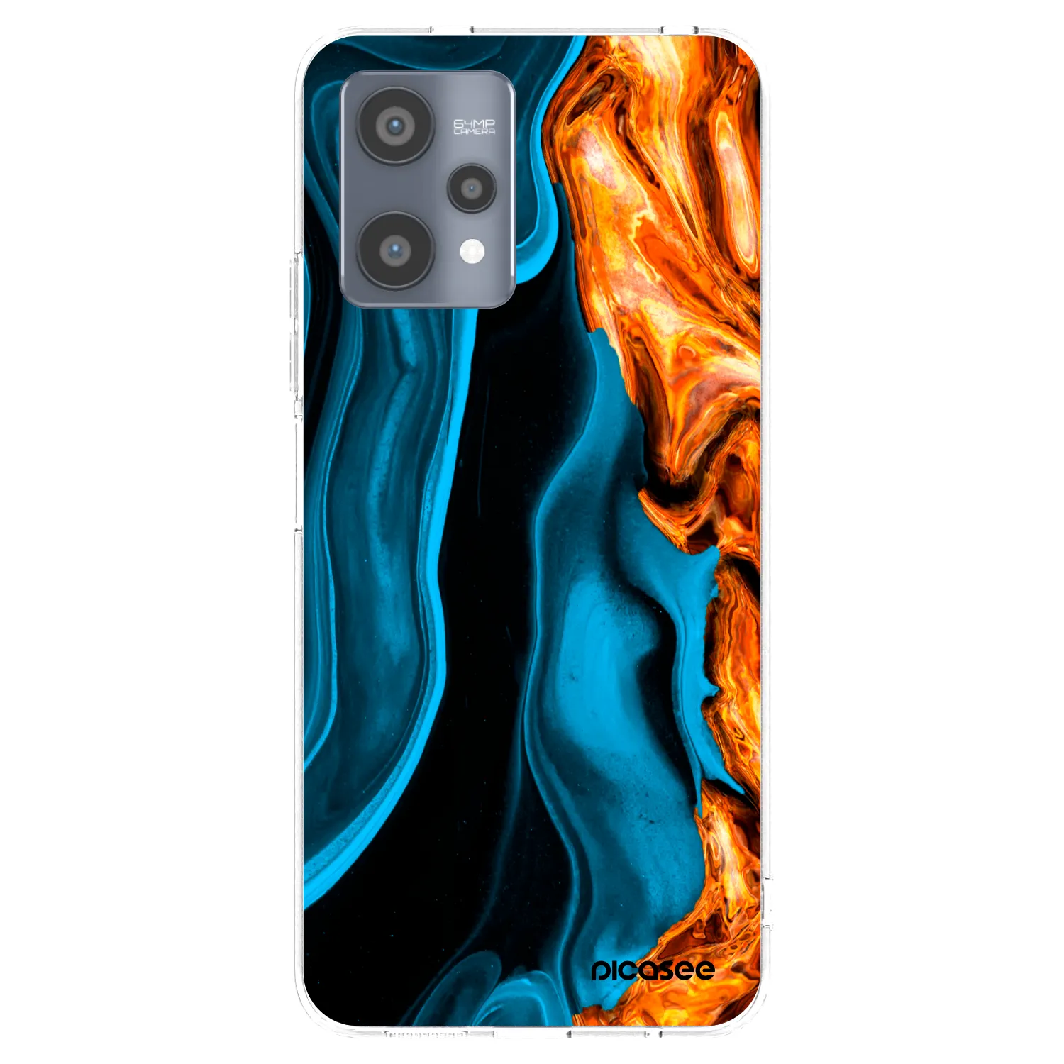 Picasee silikonska prozirna maskica za Realme 9 Pro 5G - Gold blue