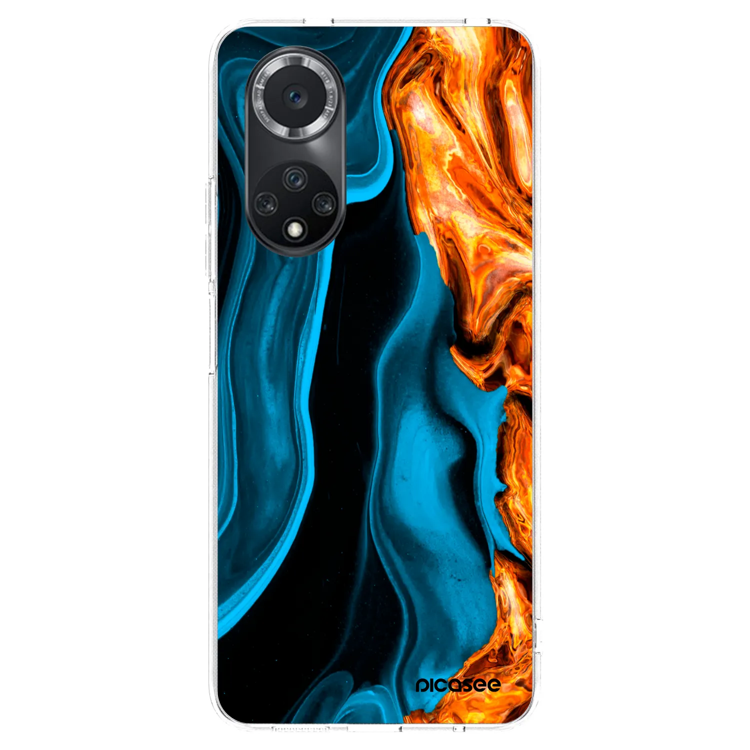 Picasee silikonska prozirna maskica za Huawei Nova 9 SE - Gold blue
