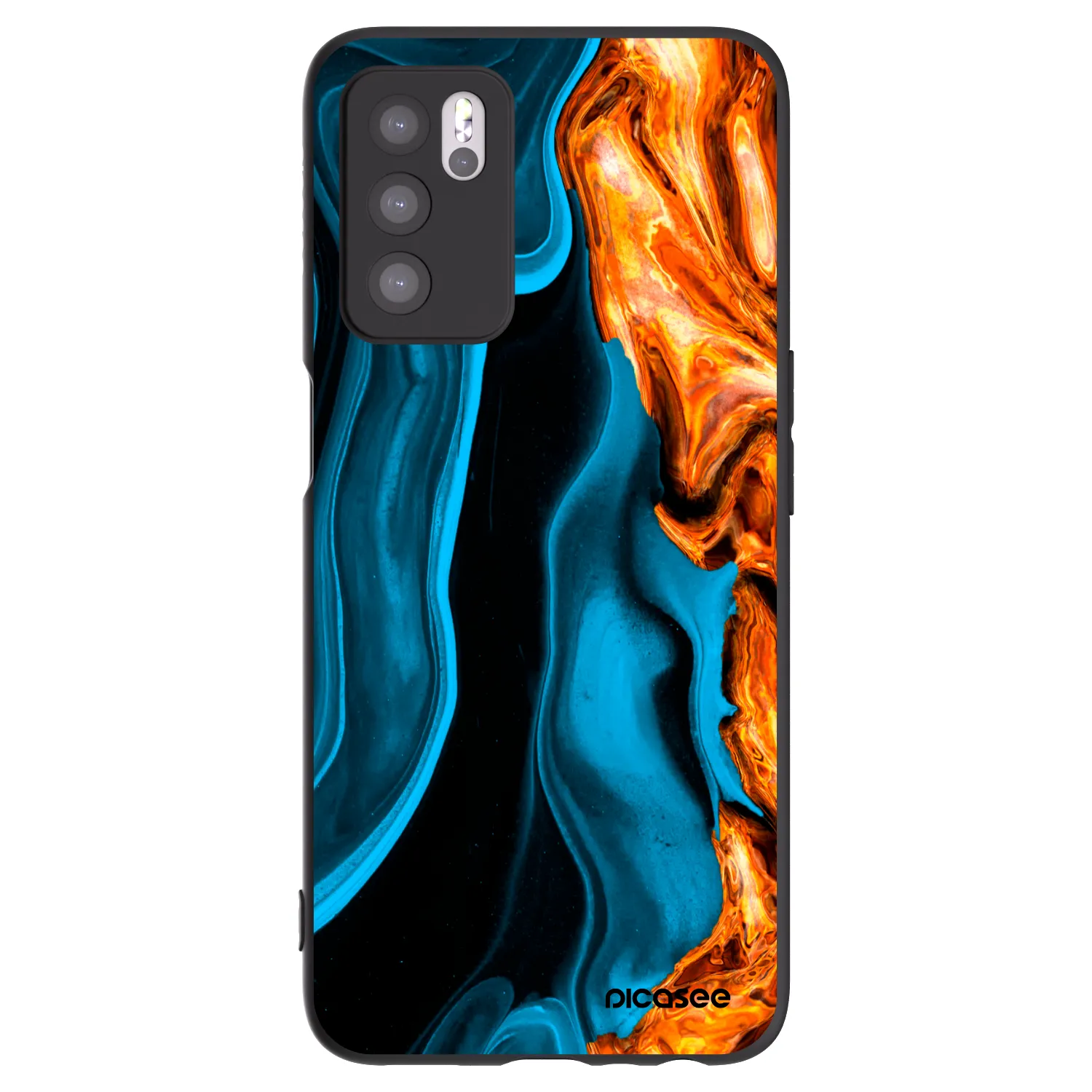 Picasee crna silikonska maskica za OPPO A16s - Gold blue