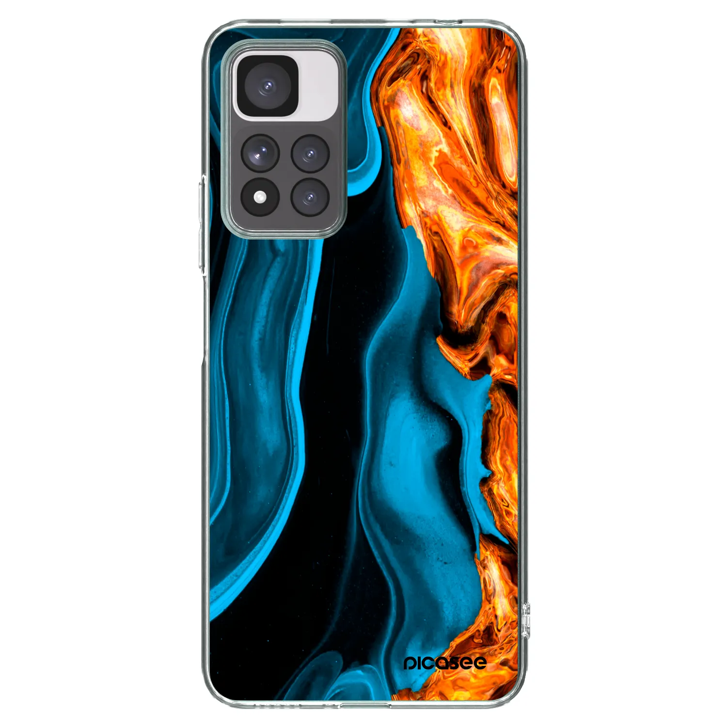 Picasee silikonska prozirna maskica za Xiaomi Redmi Note 11 Pro+ 5G - Gold blue