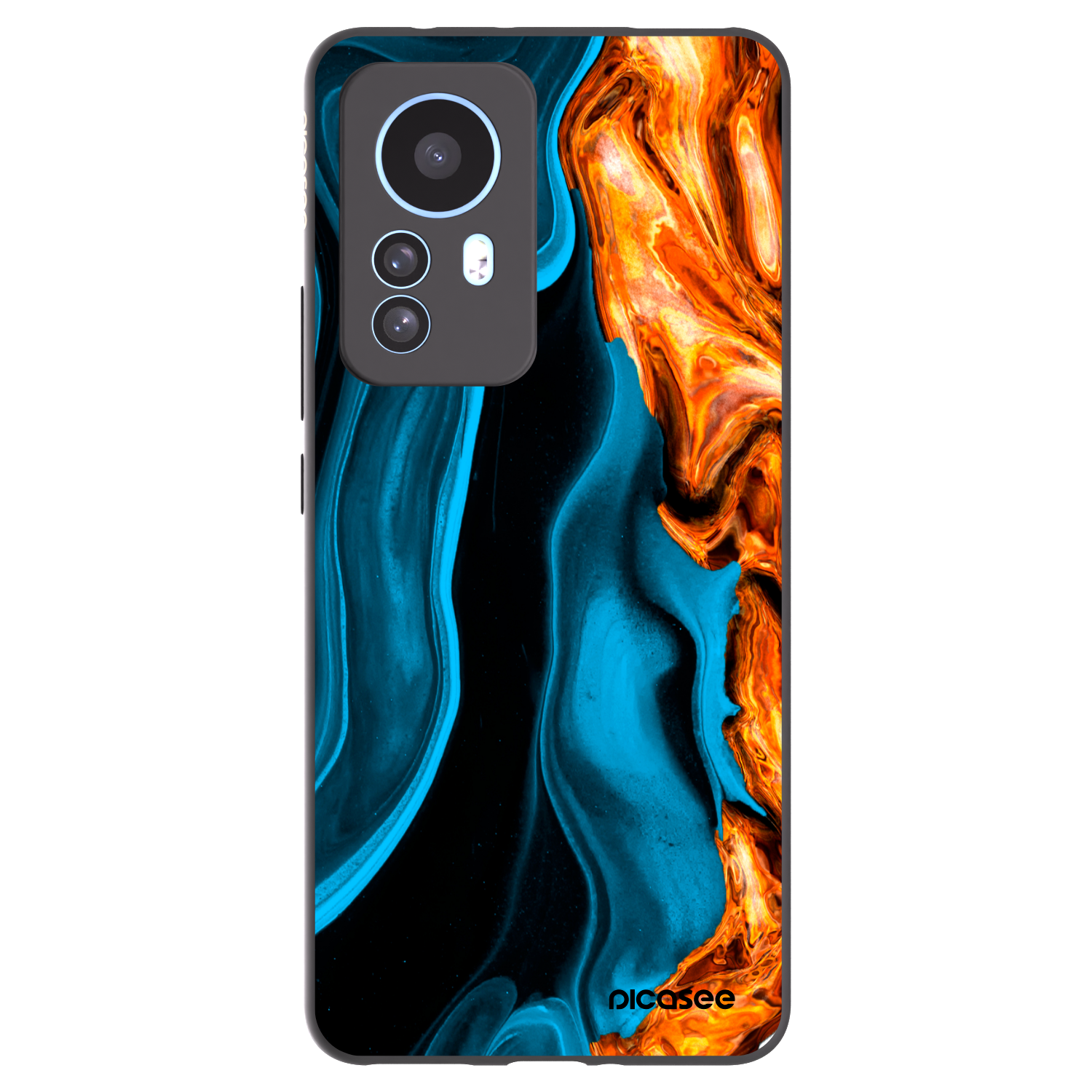 Picasee crna silikonska maskica za Xiaomi 12T Pro - Gold blue