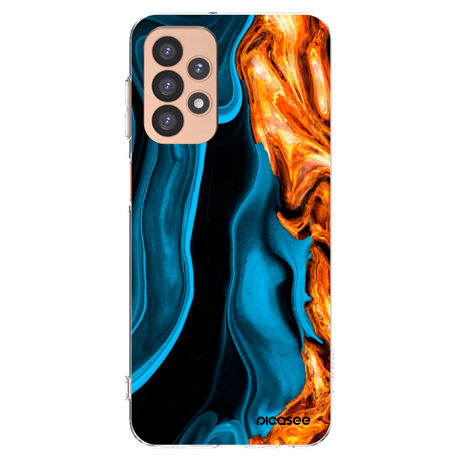 Picasee silikonska prozirna maskica za Samsung Galaxy A23 A236B 5G - Gold blue