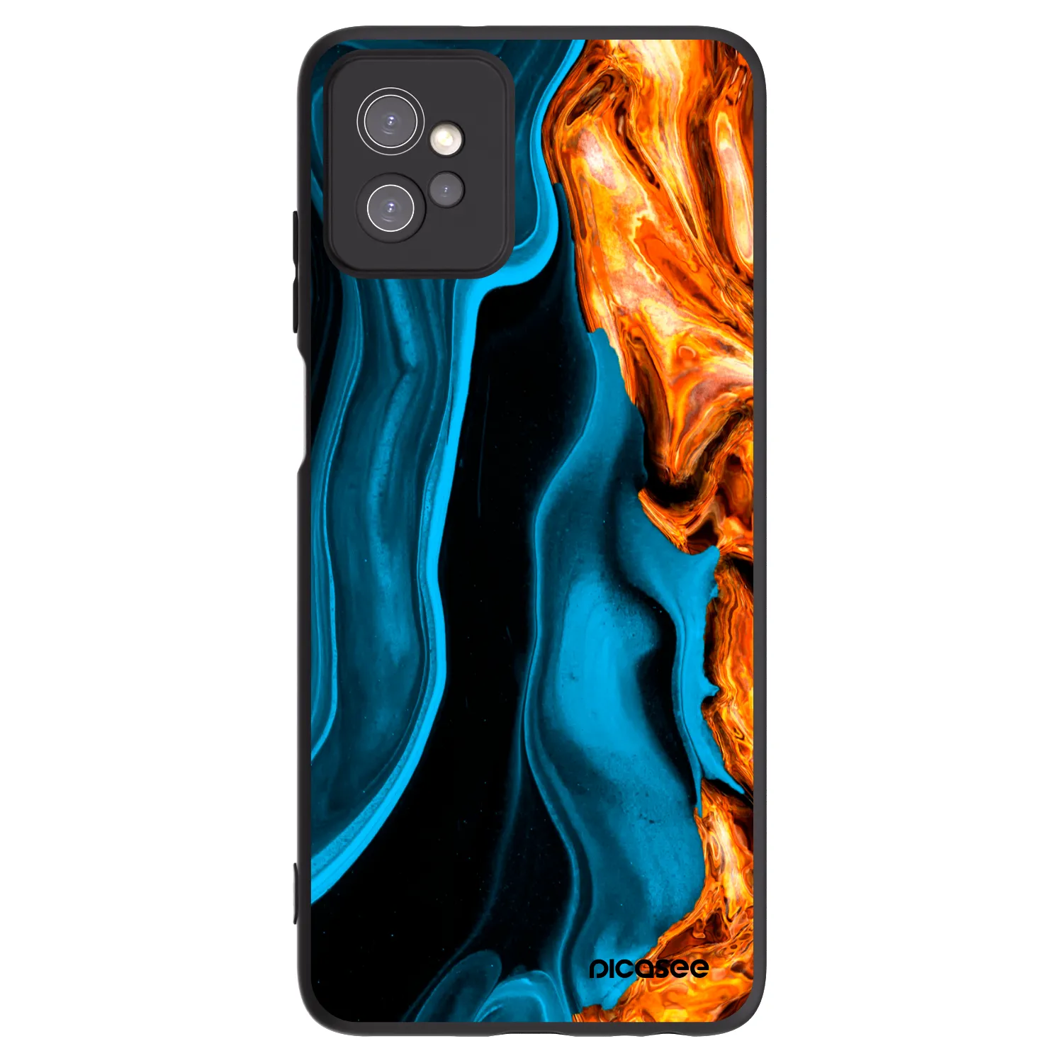 Picasee crna silikonska maskica za Motorola Moto G32 - Gold blue