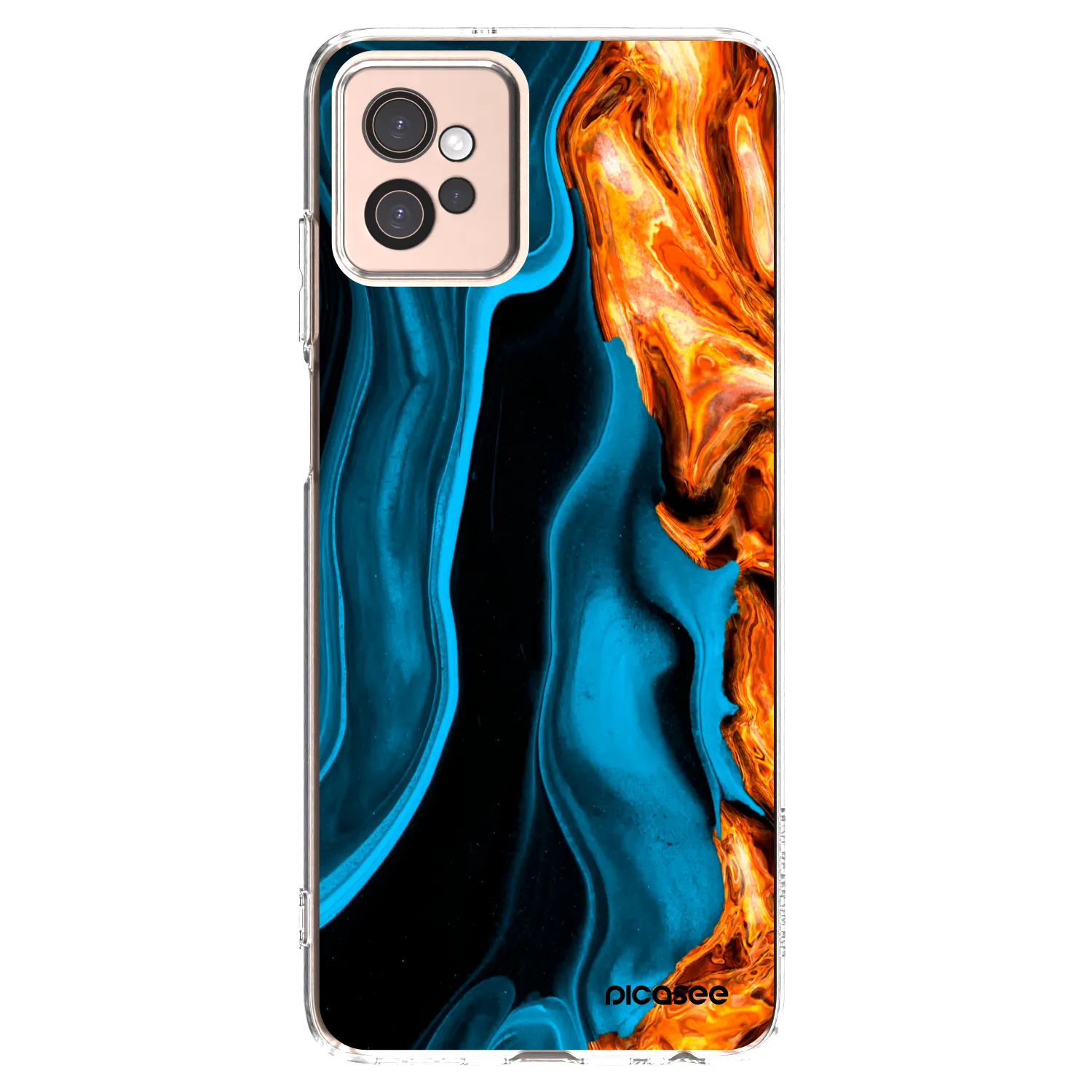 Picasee silikonska prozirna maskica za Motorola Moto G32 - Gold blue