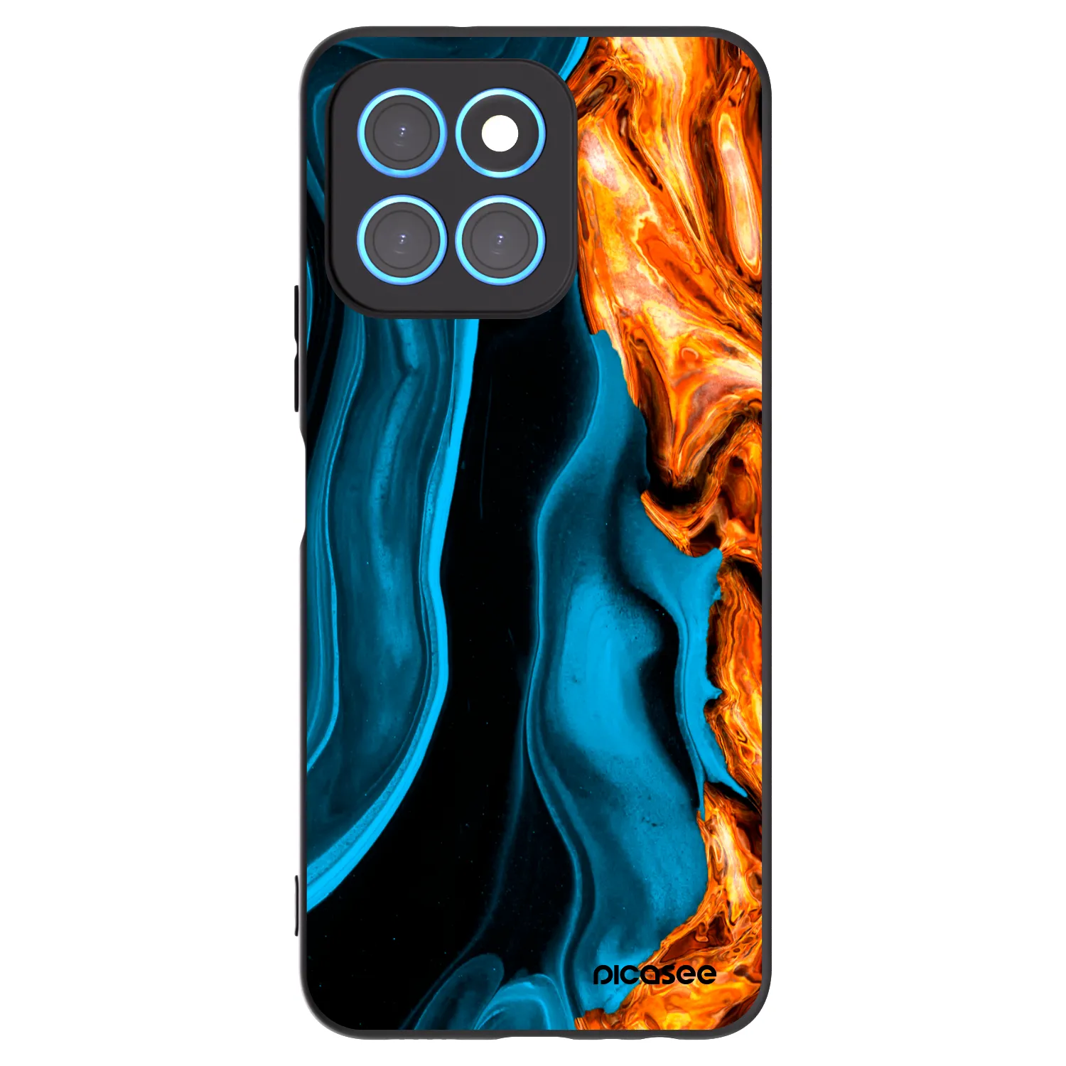 Picasee crna silikonska maskica za Honor X6 - Gold blue