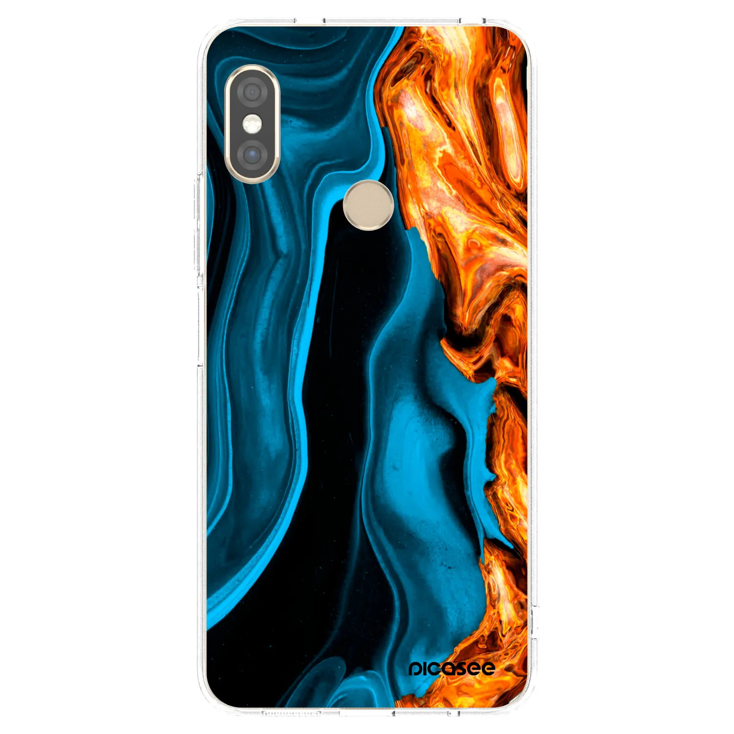 Picasee silikonska prozirna maskica za Xiaomi Redmi Note 5 Global - Gold blue