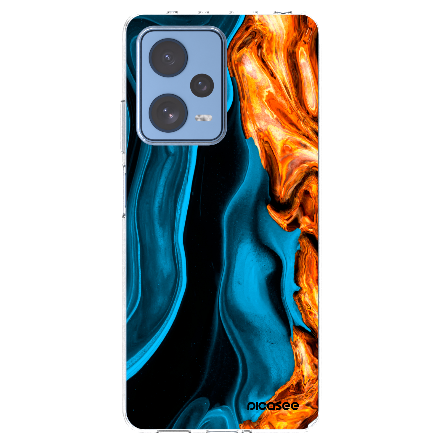 Picasee silikonska prozirna maskica za Xiaomi Redmi Note 12 Pro 5G - Gold blue