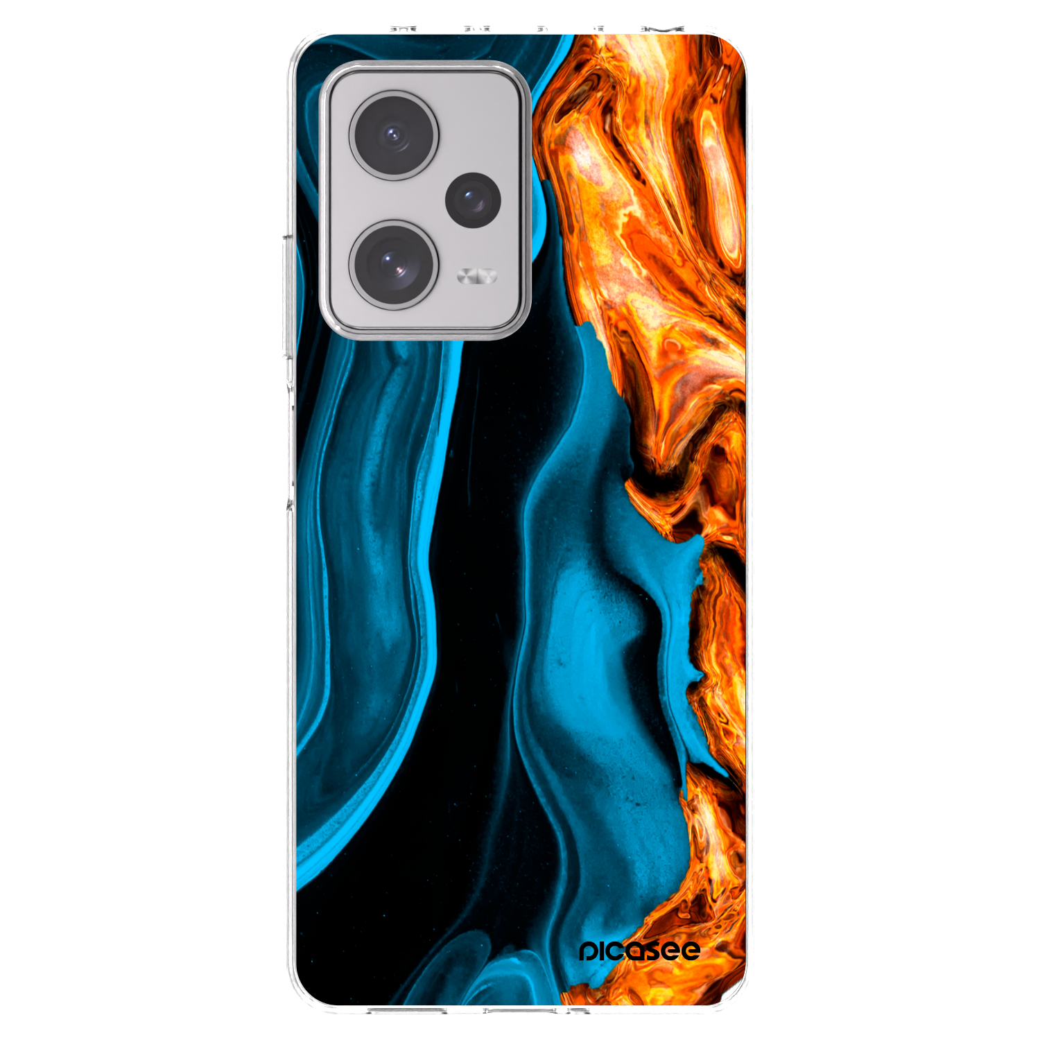 Picasee silikonska prozirna maskica za Xiaomi Redmi Note 12 Pro+ 5G - Gold blue