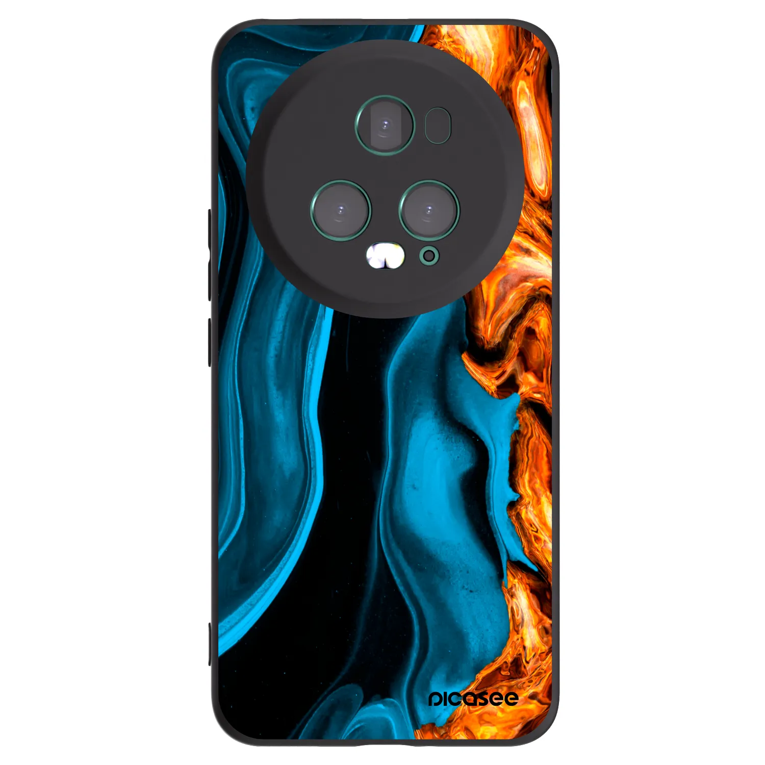Picasee crna silikonska maskica za Honor Magic5 Pro - Gold blue