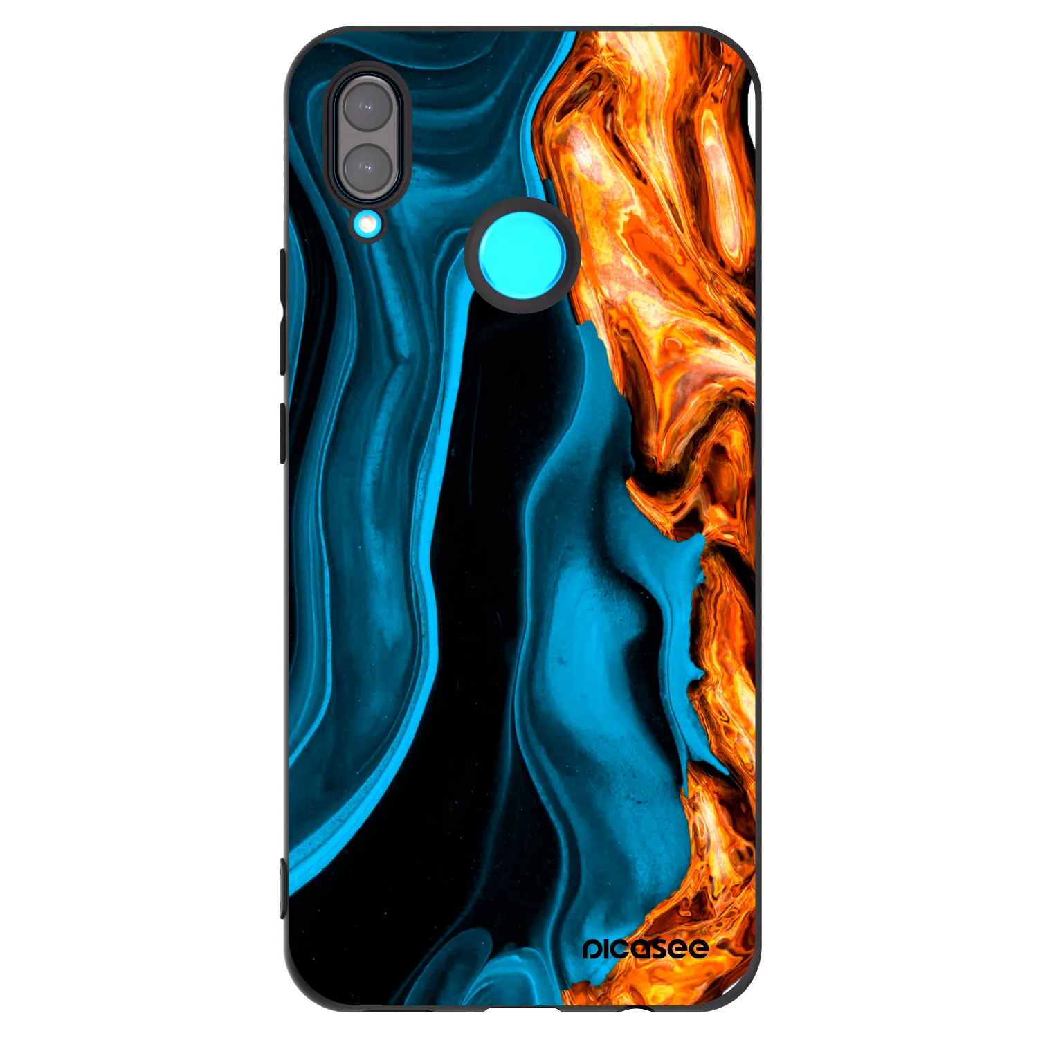 Picasee crna silikonska maskica za Huawei Nova 3 - Gold blue
