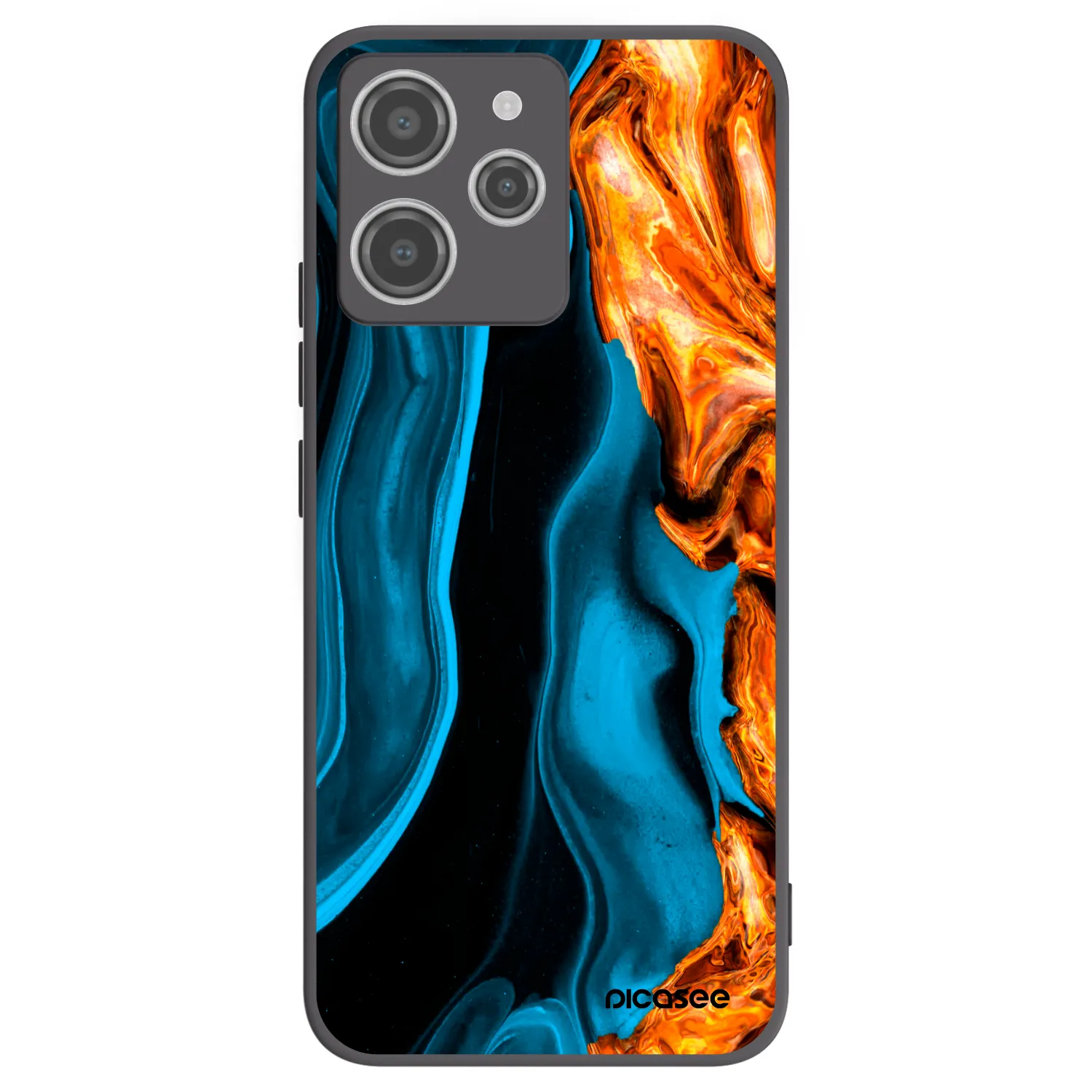 Picasee crna silikonska maskica za Xiaomi Redmi 12 4G - Gold blue