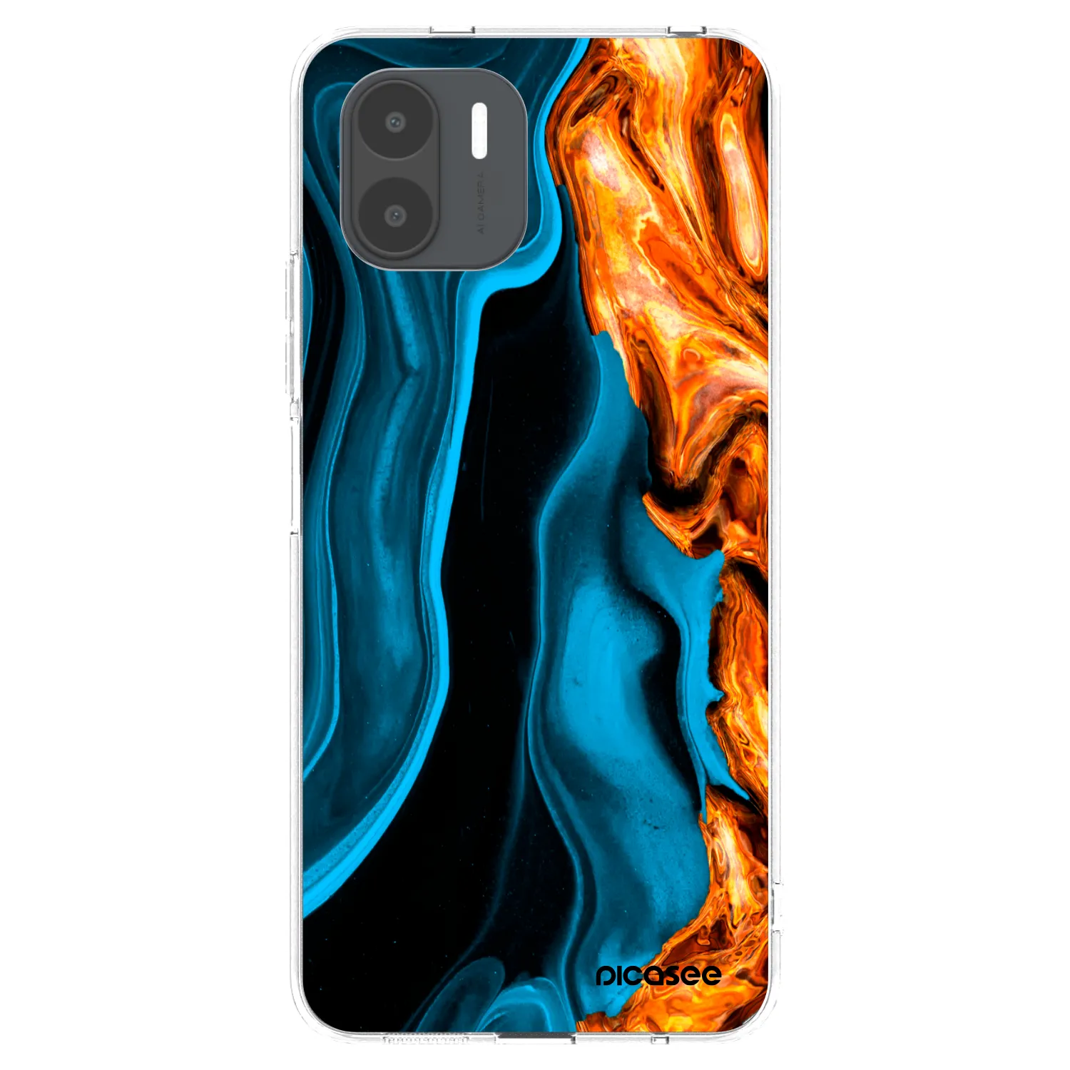 Picasee silikonska prozirna maskica za Xiaomi Redmi A2 - Gold blue