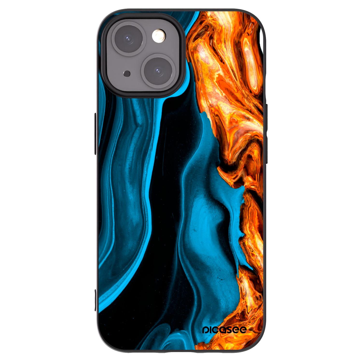 Picasee crna silikonska maskica za Apple iPhone 15 - Gold blue