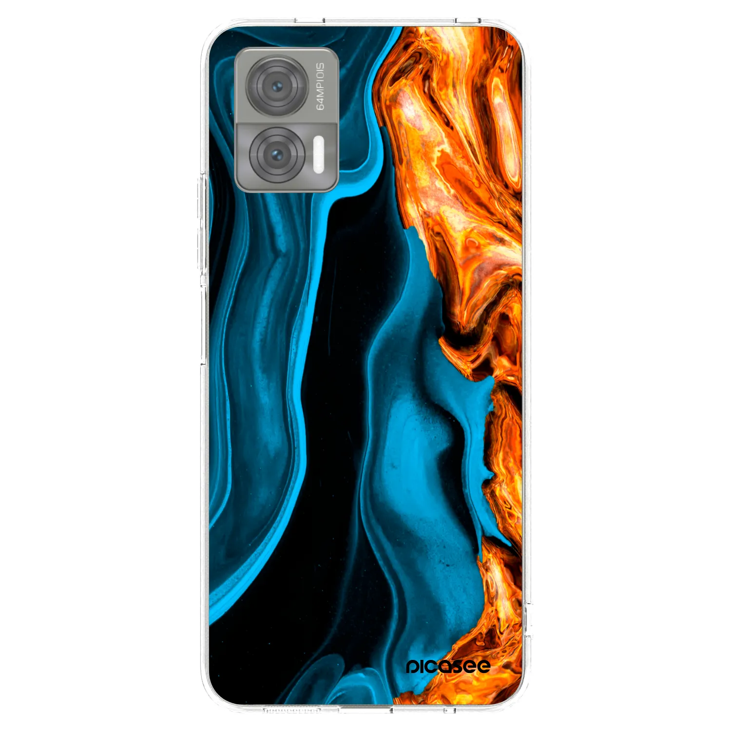 Picasee silikonska prozirna maskica za Motorola Edge 30 Neo - Gold blue